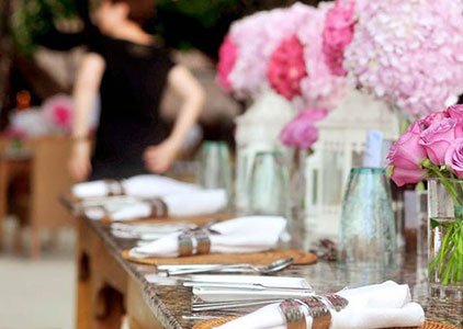 event decor with pink flowers